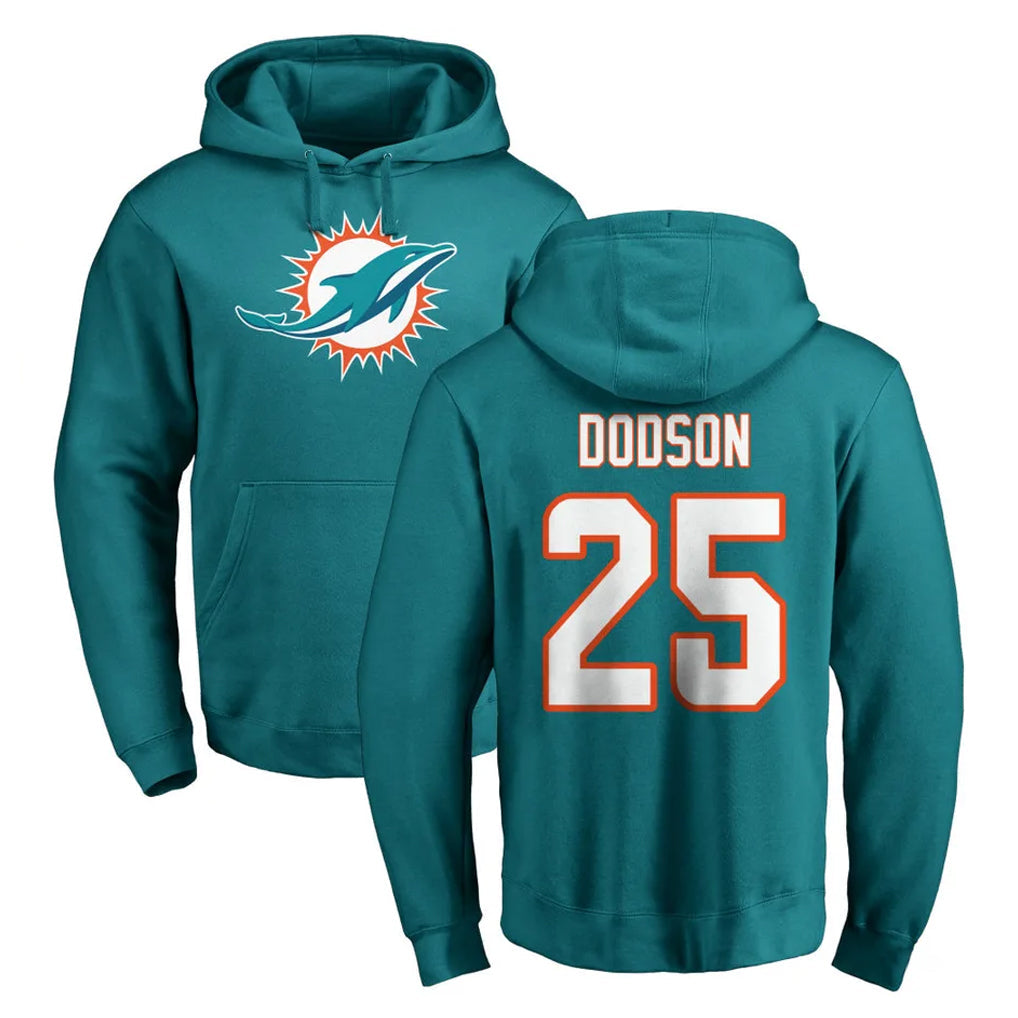 Kdoa M.Dolphins #25 Tyrel Dodson Player Aqua LOGO Pullover Hoodies Limited Stitched Jerseys