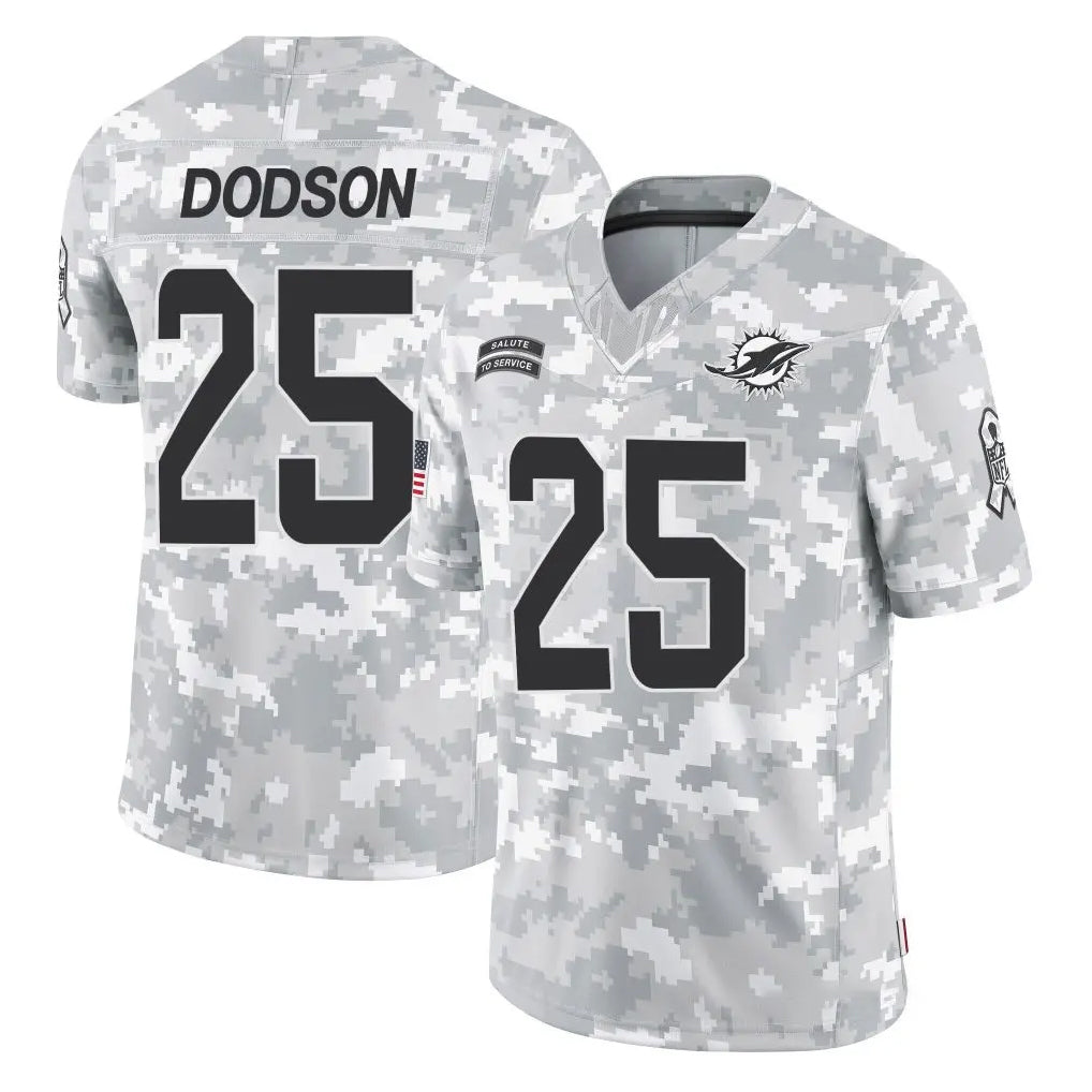 Kdoa M.Dolphins #25 Tyrel Dodson Player Arctic Camo Salute To Service Limited Game Stitched Jerseys