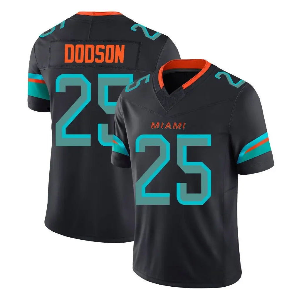 Kdoa M.Dolphins #25 Tyrel Dodson Player Black Limited Pitch Rivalries Collection Home Game Stitched Jerseys