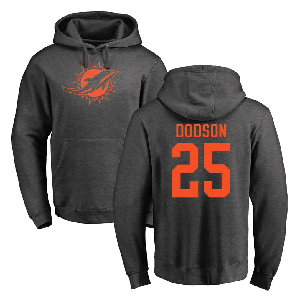 Kdoa M.Dolphins #25 Tyrel Dodson Player Darkgray Pullover Hoodies Limited Stitched Jerseys
