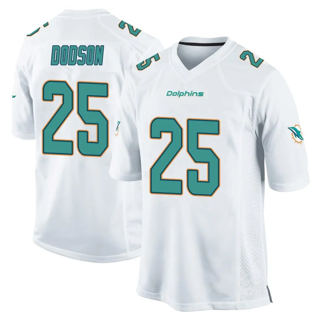 Kdoa M.Dolphins #25 Tyrel Dodson Player White Home Game Stitched Jerseys