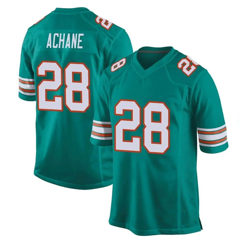 Kdoa M.Dolphins #28 De'Von Achane Player Aqua Alternate Home Game Stitched Jerseys