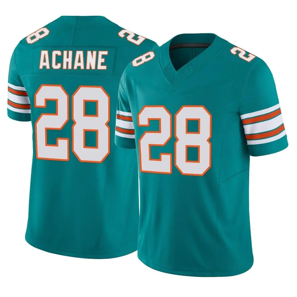 Kdoa M.Dolphins #28 De'Von Achane Player Aqua Limited Alternate Vapor F.U.S.E. Home Game Stitched Jerseys