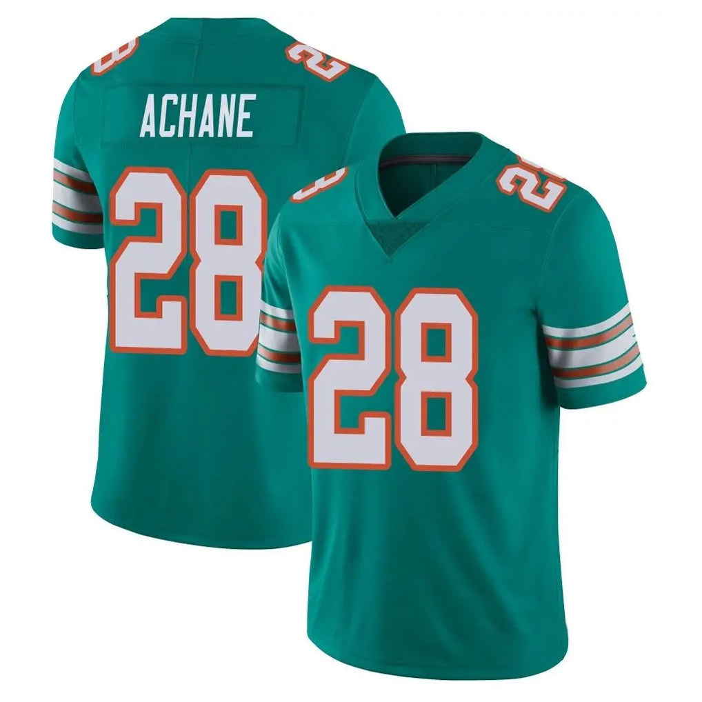 Kdoa M.Dolphins #28 De'Von Achane Player Aqua Limited Alternate Vapor Untouchable Home Game Stitched Jerseys