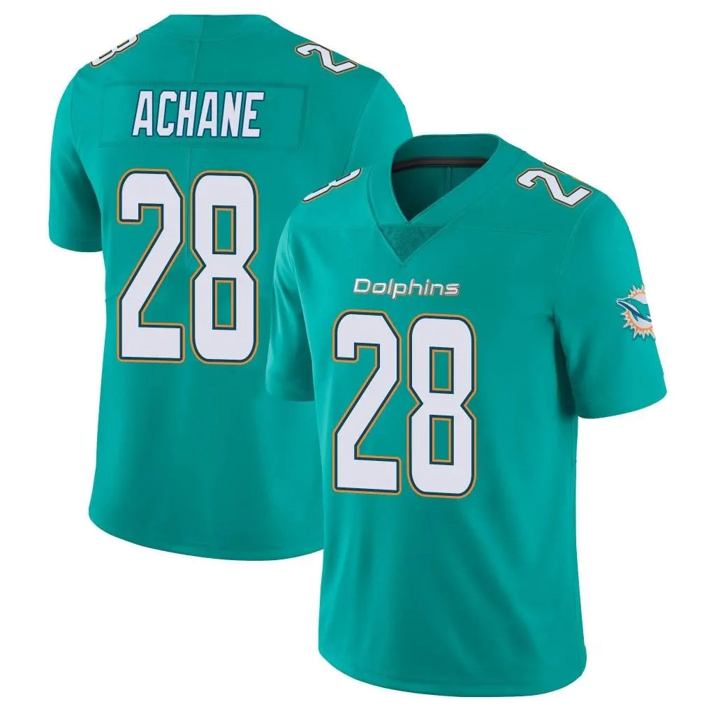 Kdoa M.Dolphins #28 De'Von Achane Player Aqua Limited Vapor Untouchable Home Game Stitched Jerseys