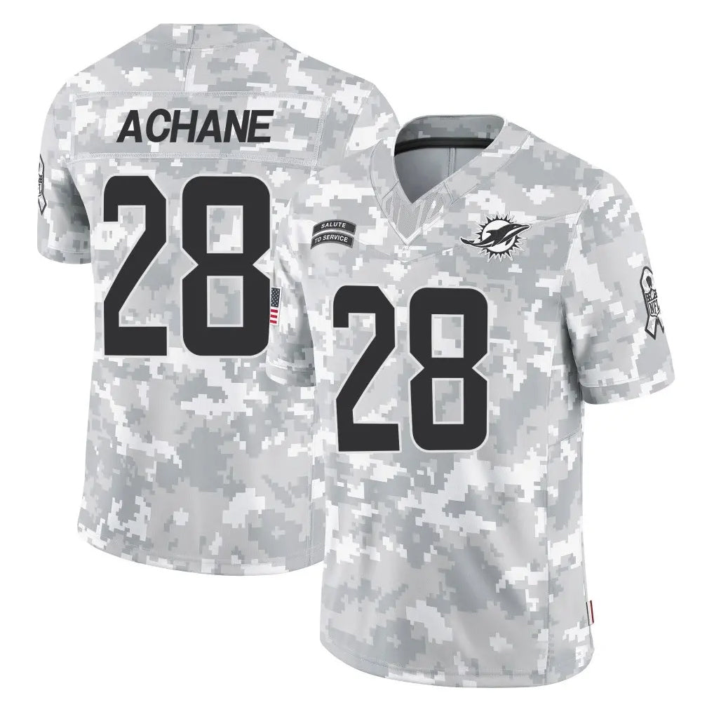 Kdoa M.Dolphins #28 De'Von Achane Player Arctic Camo Salute To Service Limited Game Stitched Jerseys