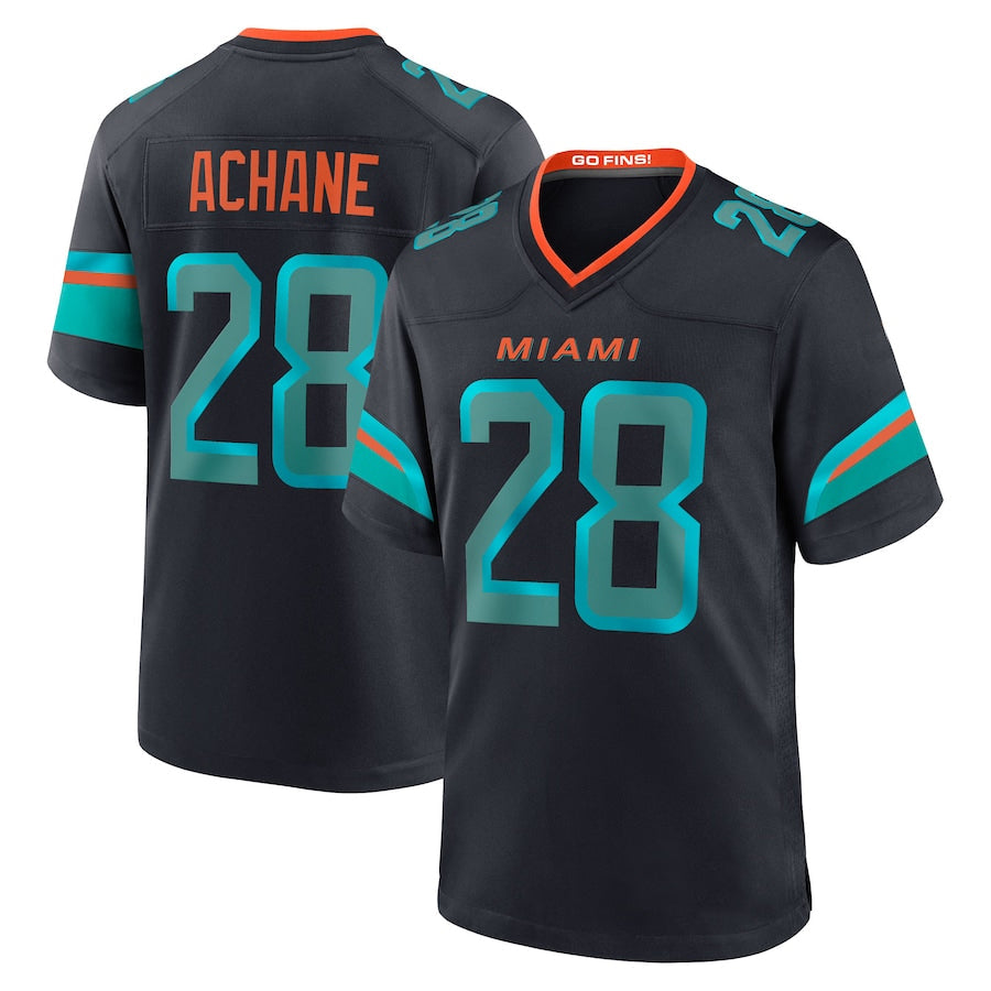 Kdoa M.Dolphins #28 De??£¤Von Achane Player Blue Rivalries Collection Game Stitched Jerseys