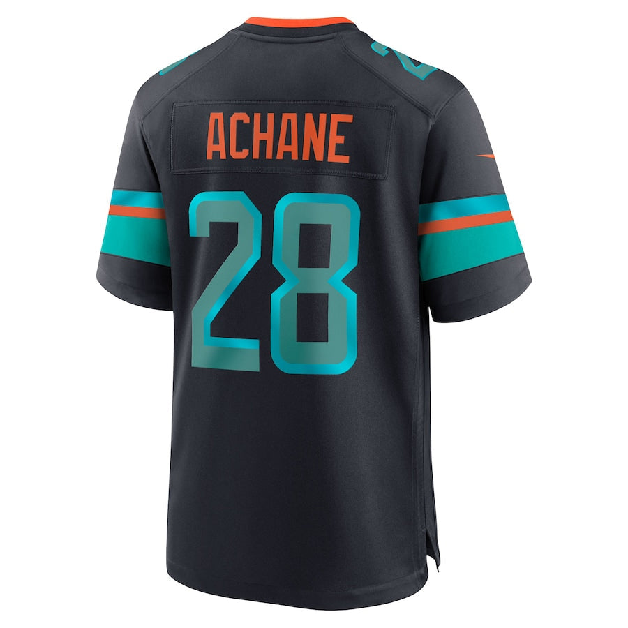 Kdoa M.Dolphins #28 De??£¤Von Achane Player Blue Rivalries Collection Game Stitched Jersey