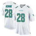 Kdoa M.Dolphins #28 De'Von Achane Player White Home Game Stitched Jerseys