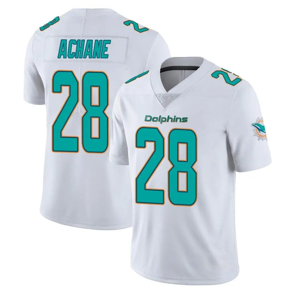 Kdoa M.Dolphins #28 De'Von Achane Player White Limited Vapor Untouchable Home Game Stitched Jerseys