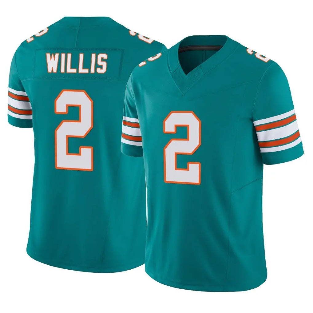 Kdoa M.Dolphins #2 Malik Willis Player Aqua Limited Alternate Vapor F.U.S.E. Home Game Stitched Jerseys