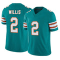 Kdoa M.Dolphins #2 Malik Willis Player Aqua Limited Alternate Vapor F.U.S.E. Home Game Stitched Jerseys
