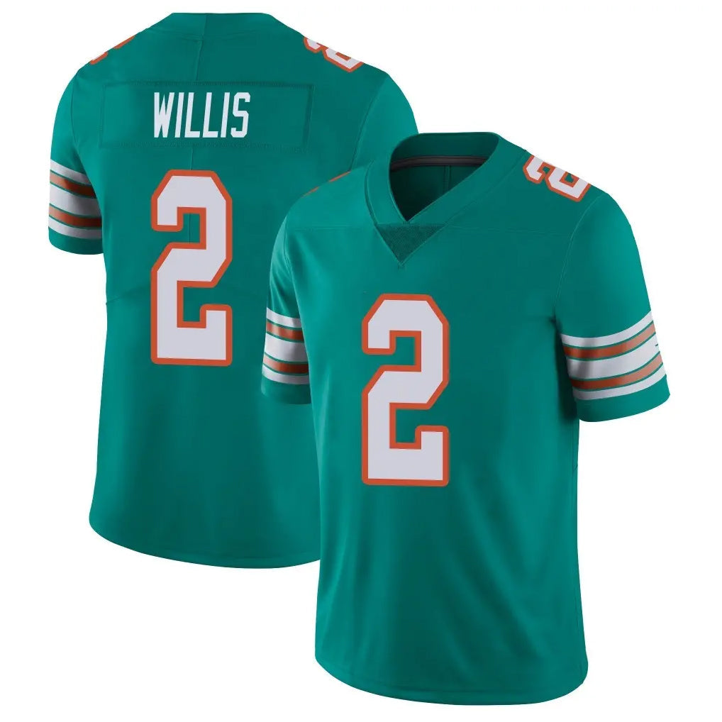 Kdoa M.Dolphins #2 Malik Willis Player Aqua Limited Alternate Vapor Untouchable Home Game Stitched Jerseys