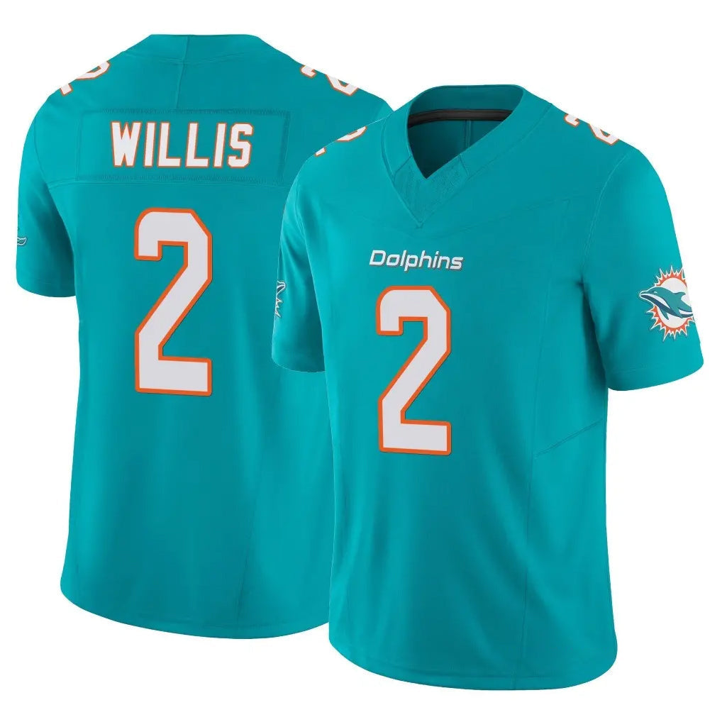Kdoa M.Dolphins #2 Malik Willis Player Aqua Limited Vapor F.U.S.E. Home Game Stitched Jerseys