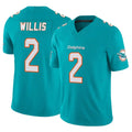 Kdoa M.Dolphins #2 Malik Willis Player Aqua Limited Vapor F.U.S.E. Home Game Stitched Jerseys