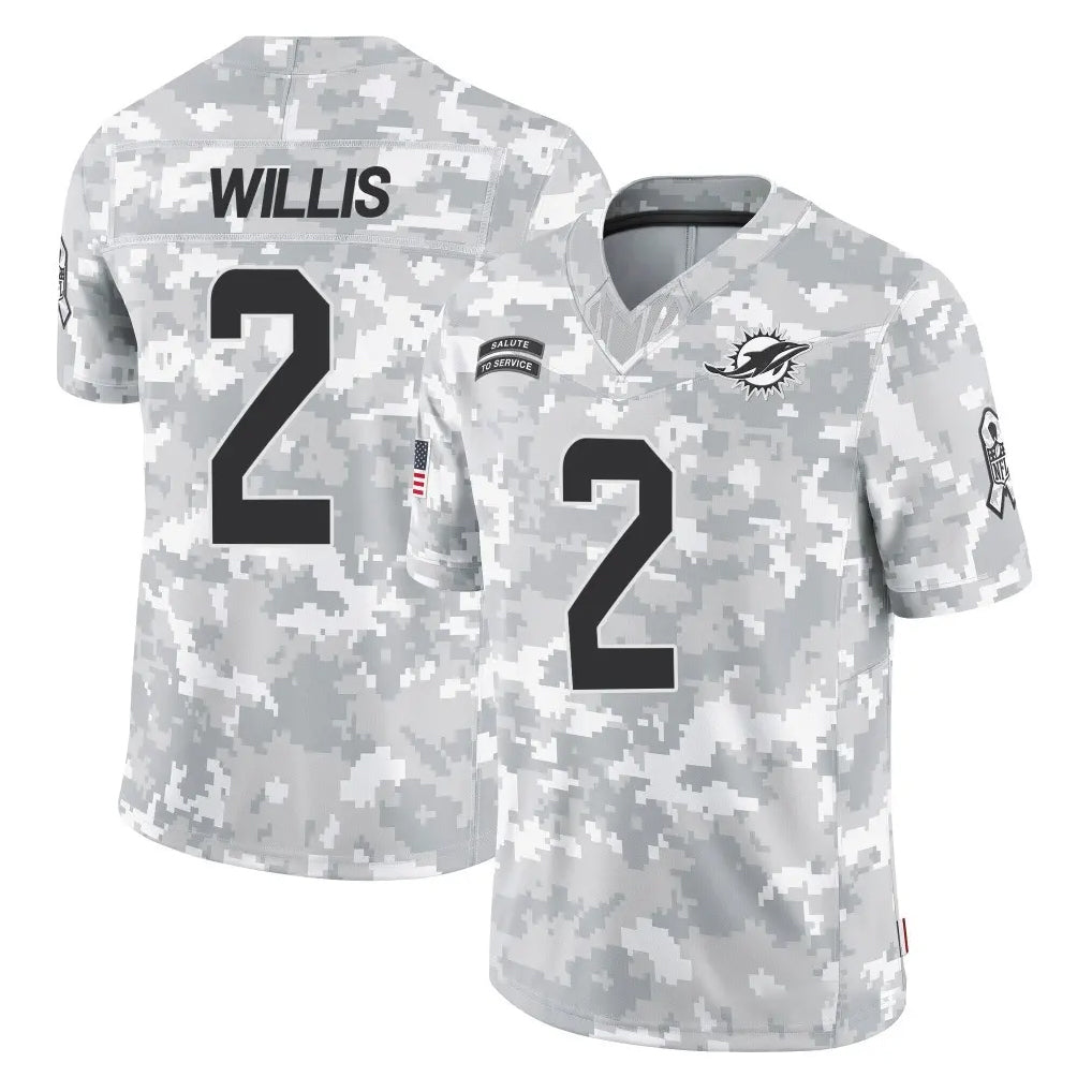 Kdoa M.Dolphins #2 Malik Willis Player Arctic Camo Salute To Service Limited Game Stitched Jerseys