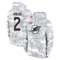 Kdoa M.Dolphins #2 Malik Willis Player Arctic Camo Salute to Service Hoodies Limited Game Stitched Jerseys