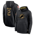 Kdoa M.Dolphins #2 Malik Willis Player Black Salute to Service Hoodies Limited Game Stitched Jerseys
