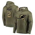 Kdoa M.Dolphins #2 Malik Willis Player Olive Salute to Service Pullover Hoodies Home Game Stitched Jerseys