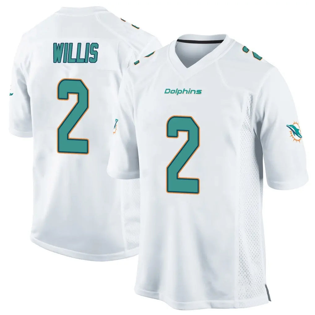 Kdoa M.Dolphins #2 Malik Willis Player White Home Game Stitched Jerseys