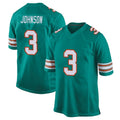 Kdoa M.Dolphins #3 Chris Johnson Player Aqua Alternate Home Game Stitched Jerseys