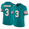 Kdoa M.Dolphins #3 Chris Johnson Player Aqua Limited Alternate Vapor F.U.S.E. Home Game Stitched Jerseys