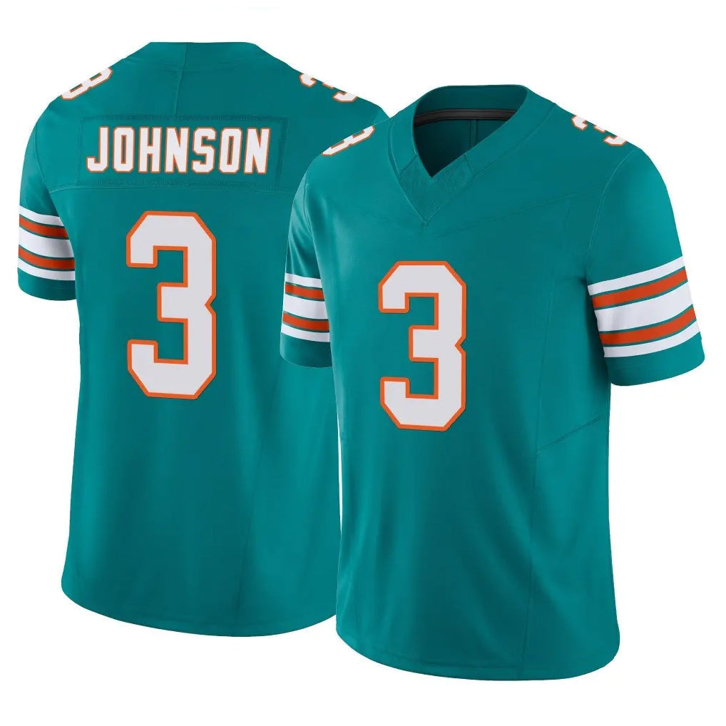 Kdoa M.Dolphins #3 Chris Johnson Player Aqua Limited Alternate Vapor F.U.S.E. Home Game Stitched Jerseys