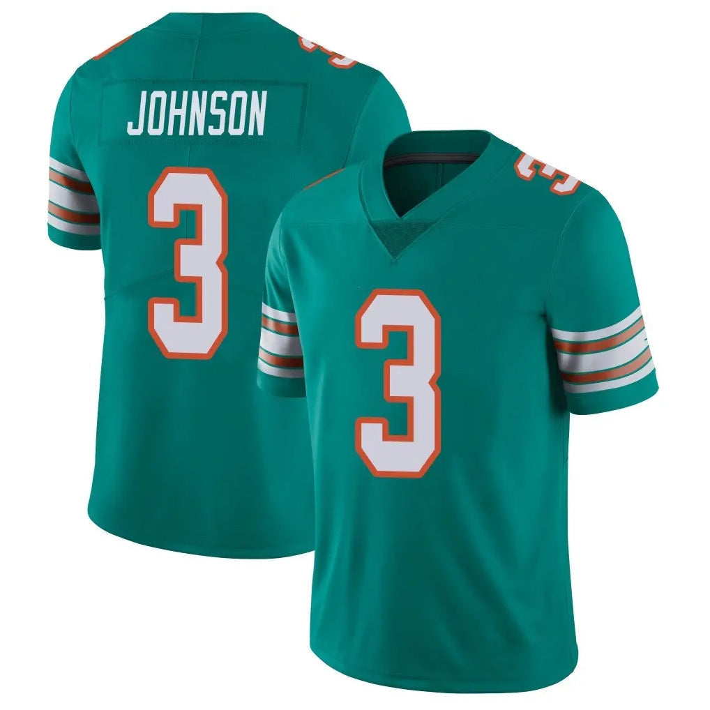 Kdoa M.Dolphins #3 Chris Johnson Player Aqua Limited Alternate Vapor Untouchable Home Game Stitched Jerseys