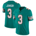 Kdoa M.Dolphins #3 Chris Johnson Player Aqua Limited Alternate Vapor Untouchable Home Game Stitched Jerseys