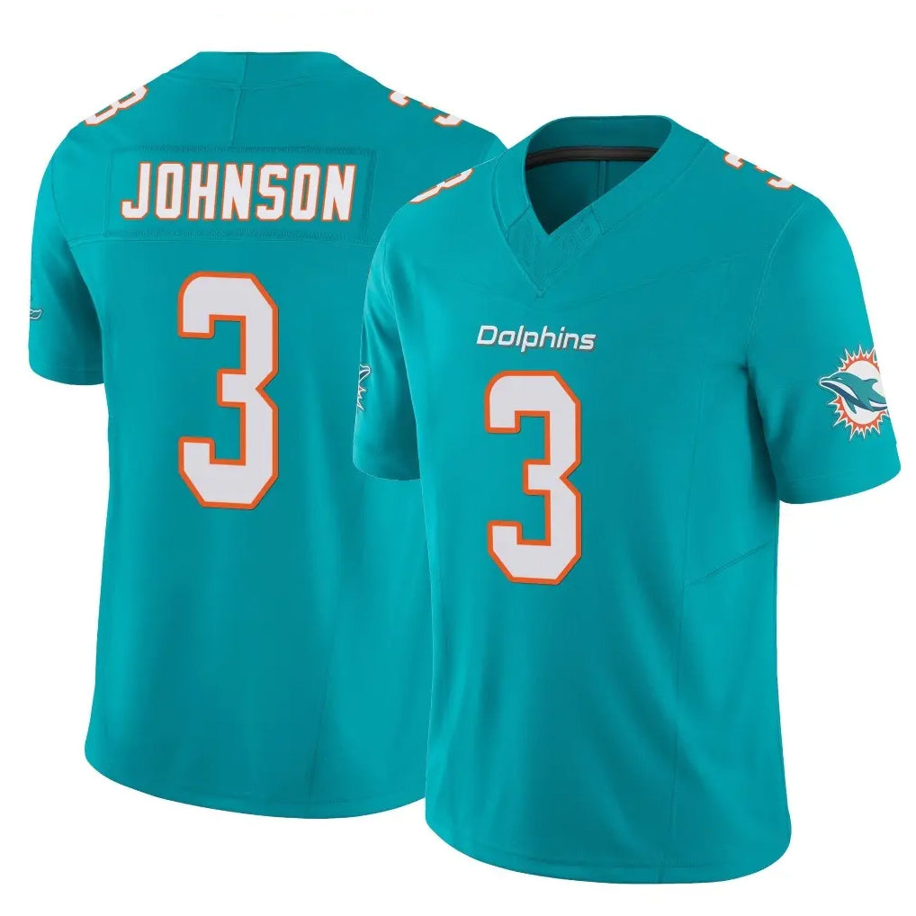Kdoa M.Dolphins #3 Chris Johnson Player Aqua Limited Vapor F.U.S.E. Home Game Stitched Jerseys