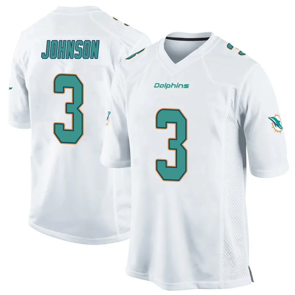 Kdoa M.Dolphins #3 Chris Johnson Player White Home Game Stitched Jerseys