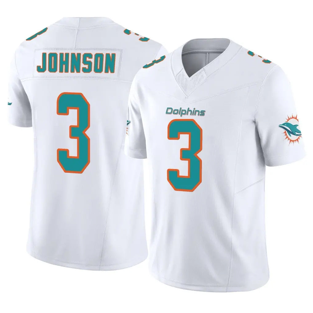 Kdoa M.Dolphins #3 Chris Johnson Player White Limited Vapor F.U.S.E. Home Game Stitched Jerseys