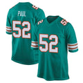 Kdoa M.Dolphins #52 Patrick Paul Player Aqua Alternate Home Game Stitched Jerseys