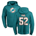 Kdoa M.Dolphins #52 Patrick Paul Player Aqua LOGO Pullover Hoodies Limited Stitched Jerseys