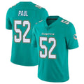 Kdoa M.Dolphins #52 Patrick Paul Player Aqua Limited Vapor Untouchable Home Game Stitched Jerseys