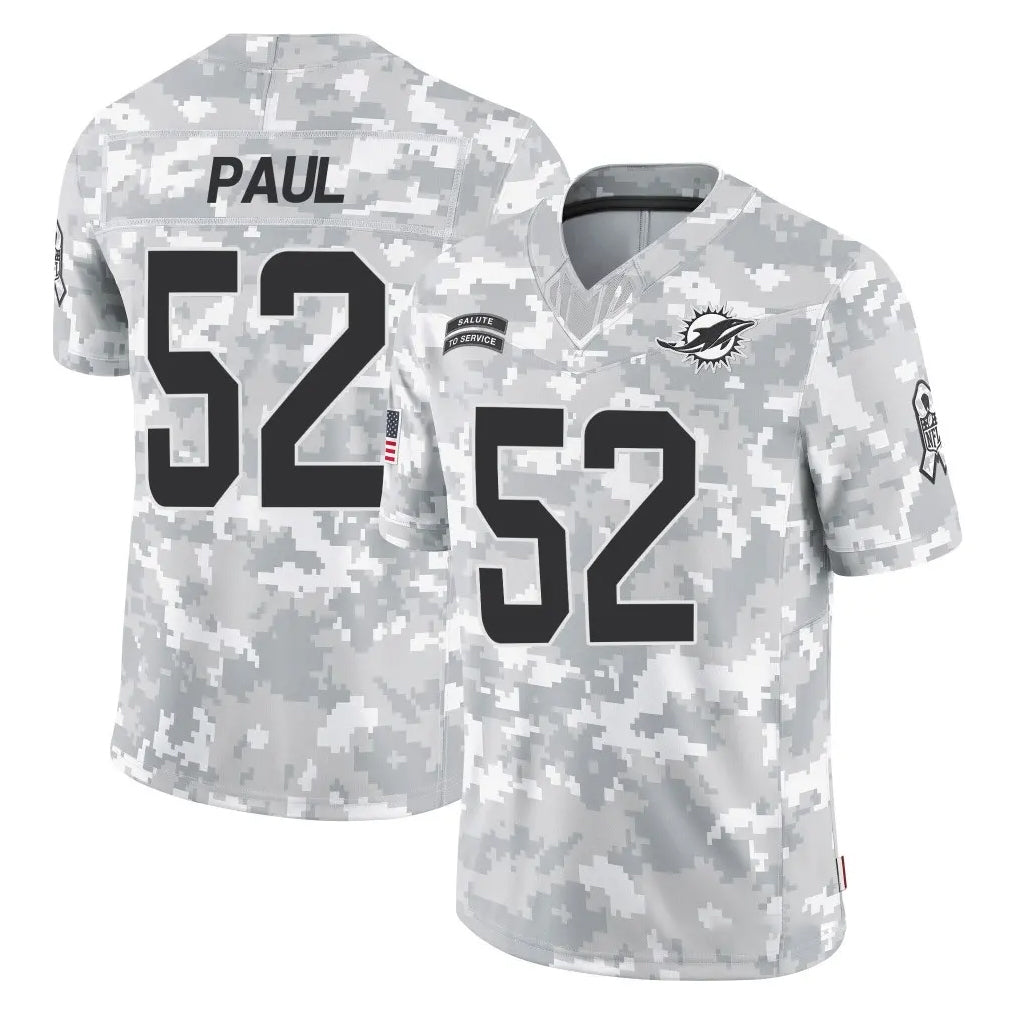Kdoa M.Dolphins #52 Patrick Paul Player Arctic Camo Salute To Service Limited Game Stitched Jerseys