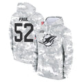 Kdoa M.Dolphins #52 Patrick Paul Player Arctic Camo Salute to Service Hoodies Limited Game Stitched Jerseys