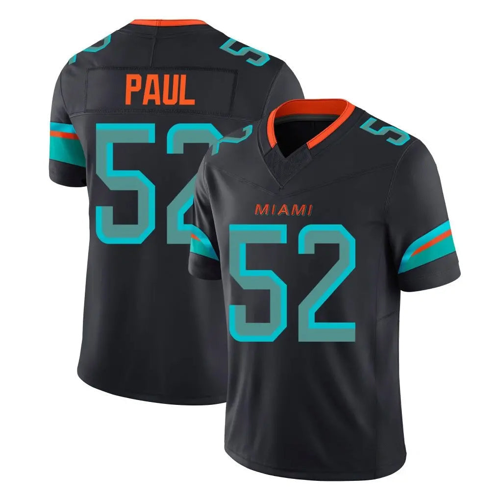 Kdoa M.Dolphins #52 Patrick Paul Player Black Limited Pitch Rivalries Collection Home Game Stitched Jerseys