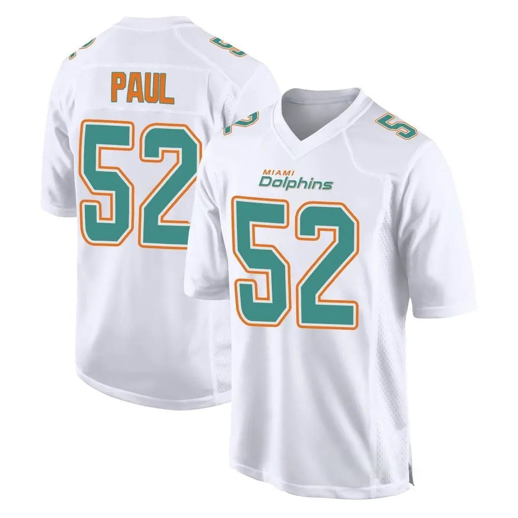 Kdoa M.Dolphins #52 Patrick Paul Player White Fashion Home Game Stitched Jerseys