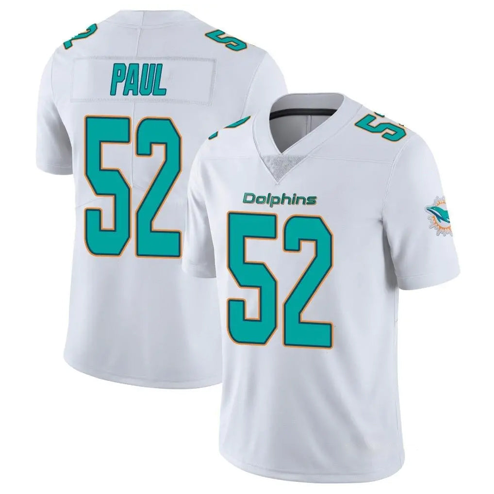 Kdoa M.Dolphins #52 Patrick Paul Player White Limited Vapor Untouchable Home Game Stitched Jerseys