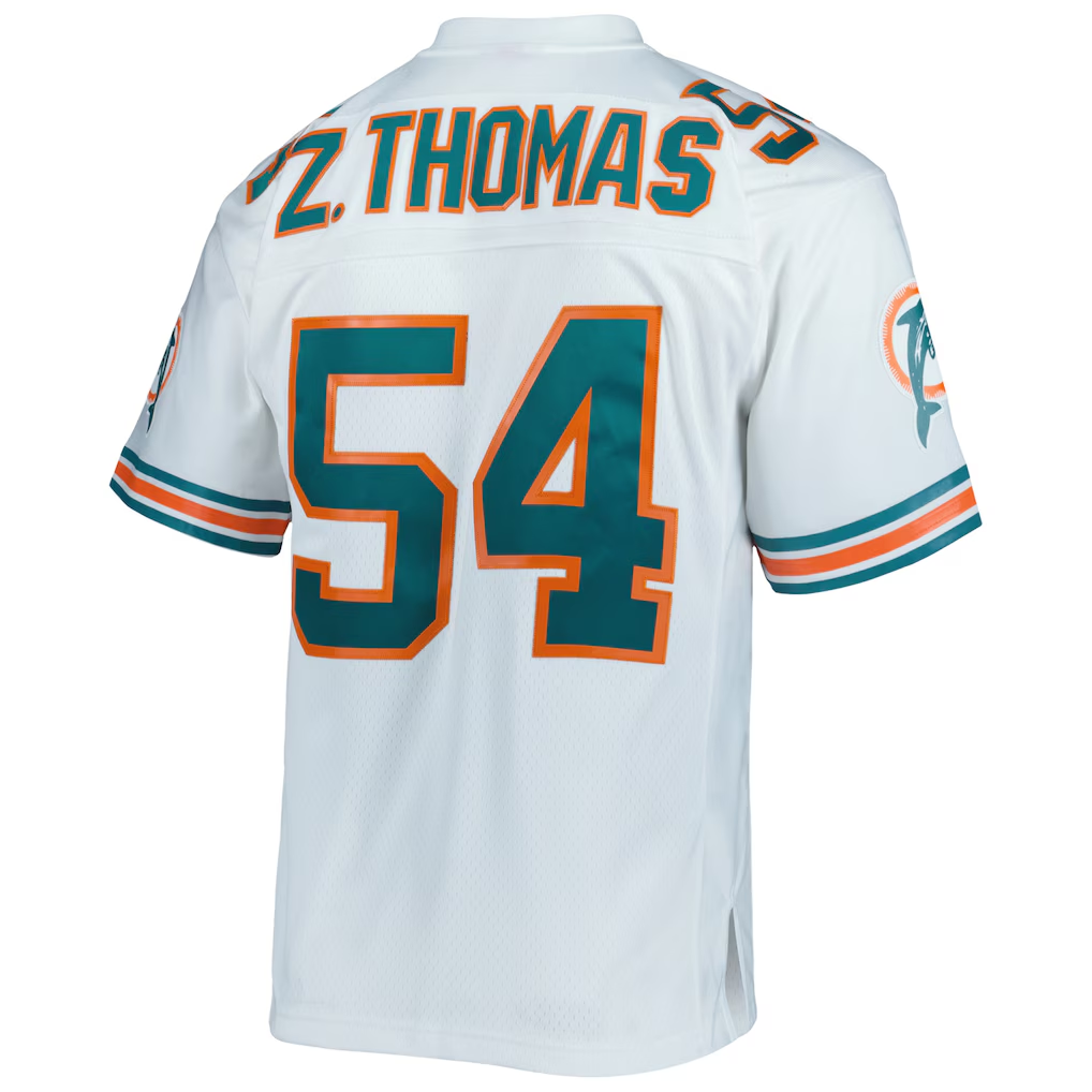 Kdoa M.Dolphins #54 Zach Thomas Mitchell & Ness White Legacy Replica Jersey Stitched Puhic