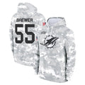 Kdoa M.Dolphins #55 Aaron Brewer Player Arctic Camo Salute to Service Hoodies Limited Game Stitched Jerseys