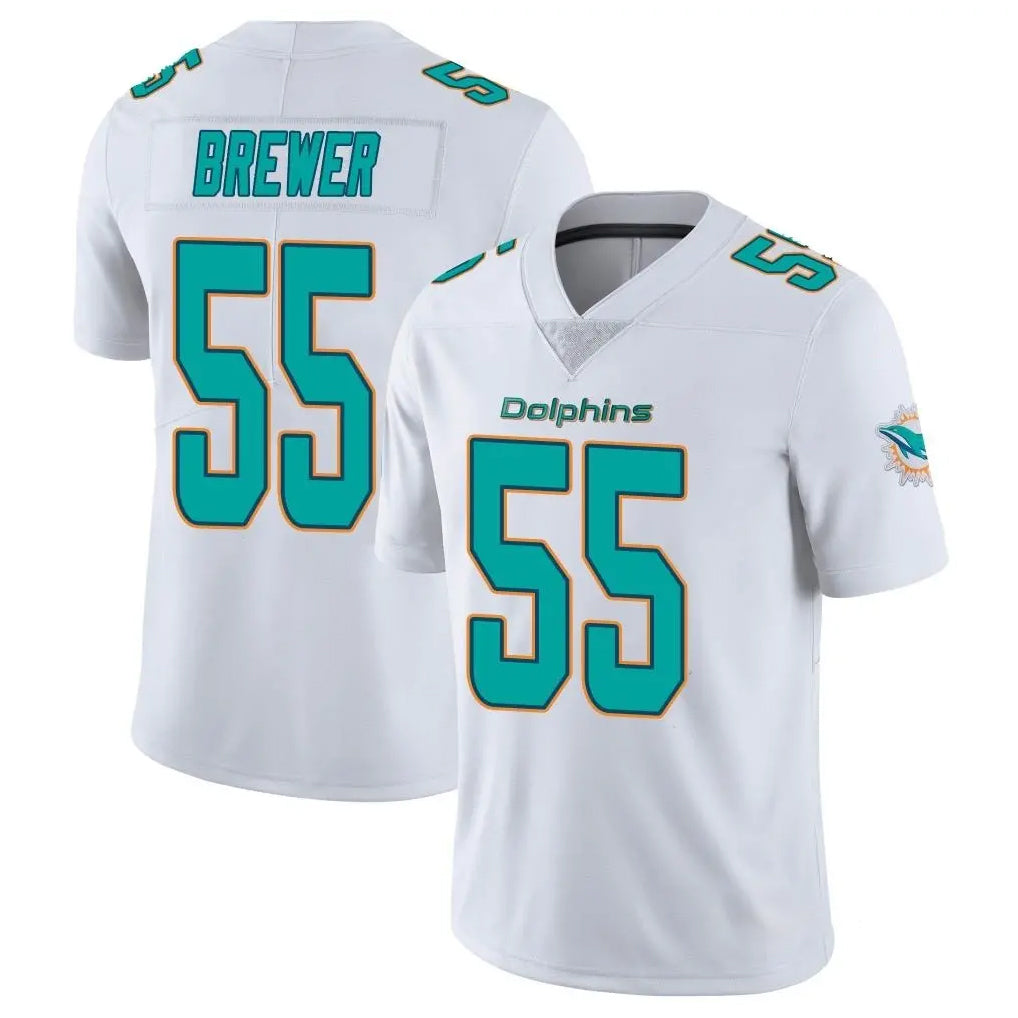 Kdoa M.Dolphins #55 Aaron Brewer Player White Limited Vapor Untouchable Home Game Stitched Jerseys