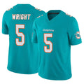 Kdoa M.Dolphins #5 Jaylen Wright Player Aqua Limited Vapor F.U.S.E. Home Game Stitched Jerseys