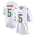 Kdoa M.Dolphins #5 Jaylen Wright Player White Fashion Home Game Stitched Jerseys