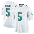 Kdoa M.Dolphins #5 Jaylen Wright Player White Home Game Stitched Jerseys