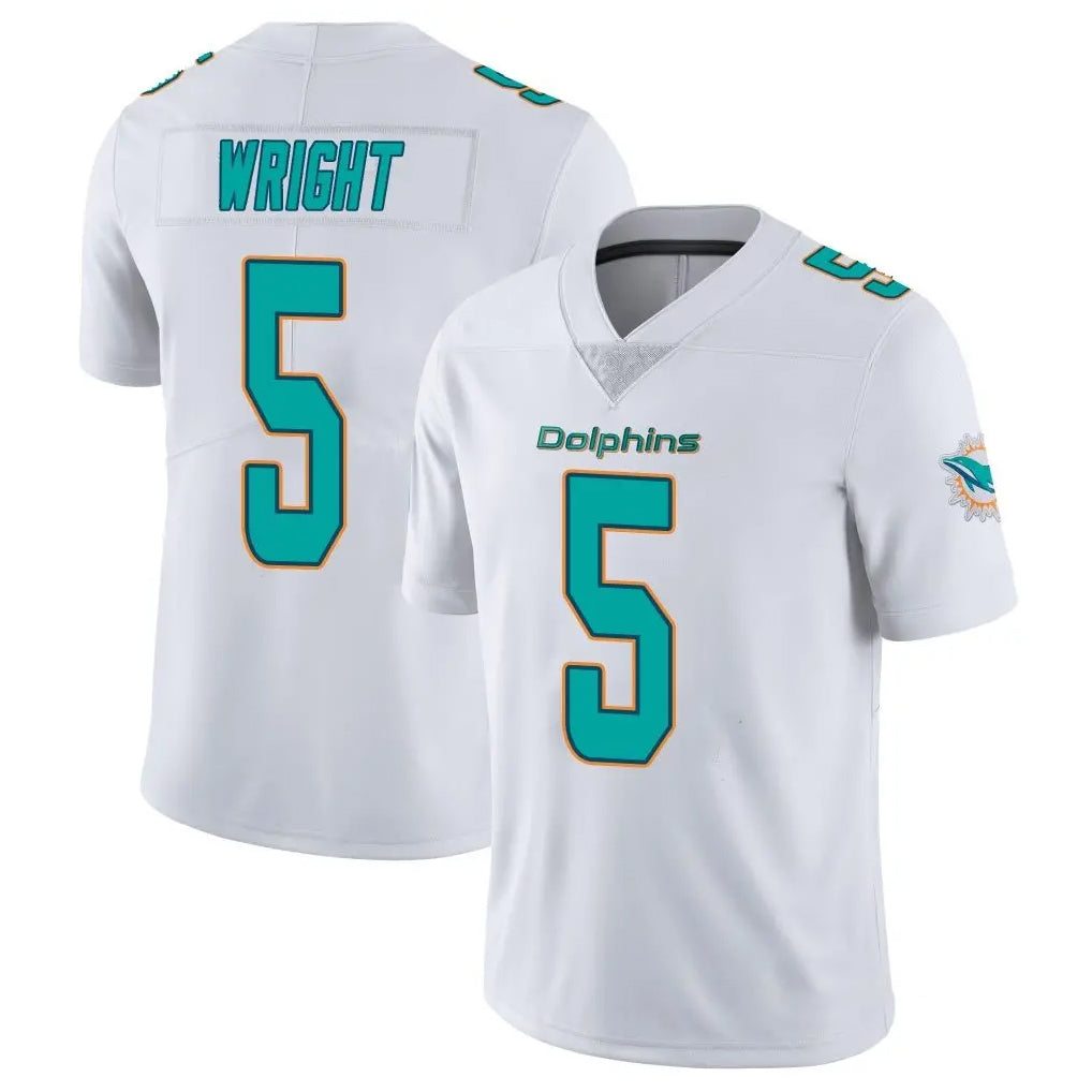 Kdoa M.Dolphins #5 Jaylen Wright Player White Limited Vapor Untouchable Home Game Stitched Jerseys