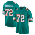 Kdoa M.Dolphins #72 Jonah Savaiinaea Player Aqua Alternate Home Game Stitched Jerseys