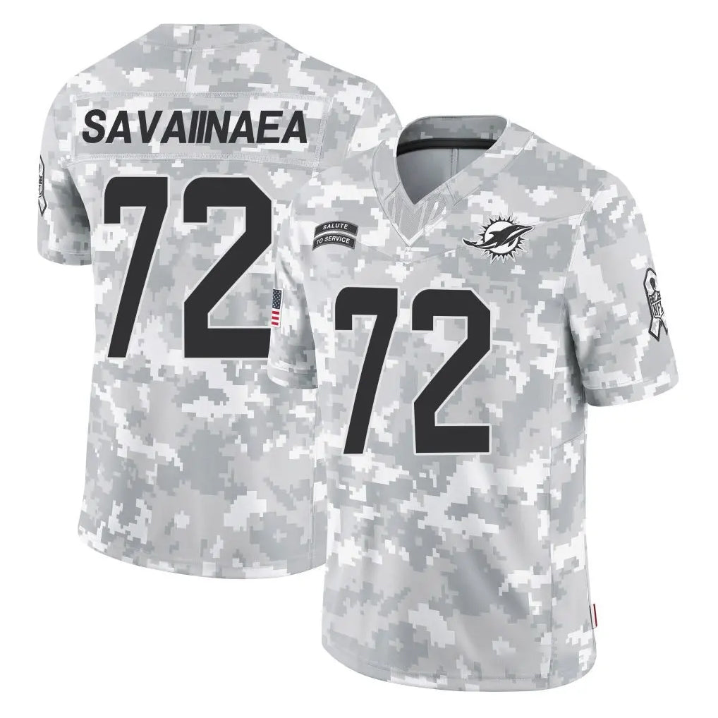 Kdoa M.Dolphins #72 Jonah Savaiinaea Player Arctic Camo Salute To Service Limited Game Stitched Jerseys