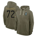 Kdoa M.Dolphins #72 Jonah Savaiinaea Player Olive Salute to Service Pullover Hoodies Limited Stitched Jerseys